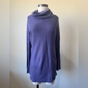 Adrienne Vittadini Women's Purple Cowl Neck Sweater